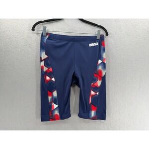 New Arena Halftone Swim Jammers Mens 34 Red White Blue Competitive Racing